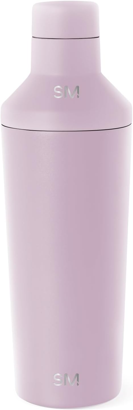 Simple Modern Cocktail Shaker Set with Jigger Lid | Stainless Steel Boston Shaker Insulated Martini Mixer for Mocktails | Gifts for Men Women Him Her | Classic Collection | 20oz | Lavender Mist