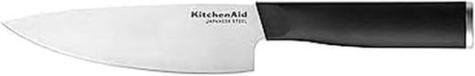 KitchenAid Classic Chef Knife with Custom-Fit Blade Cover, 6-inch, Sharp Kitchen Knife, High-Carbon Japanese Stainless Steel Blade, Black