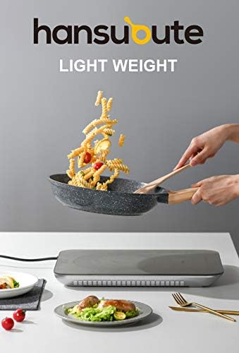 Induction Nonstick Frying Pan,Light Weight Skillet,Healthy Non Toxic Omelet Pan,All Stoves Compatible Egg Pan (grey, 9.5inch)