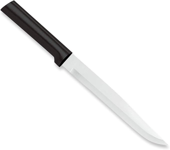 RADA Cutlery Slicer Knife (W207), 7" Stainless Steel Hollow Ground Blade, Made in USA, Black Handle