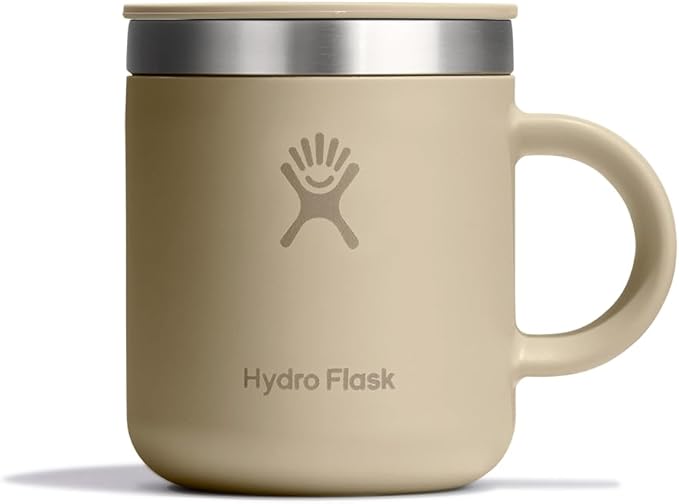 Hydro Flask Coffee Mug – Insulated Stainless Steel, Non Spill, Leak Proof Travel Mug 6 Oz Oat Tan