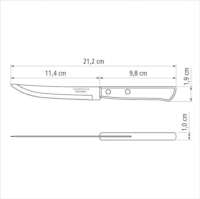 Tramontina 29899/155 Knives Set, Stainless Steel, Brown, 30 x 30 x 30 cm