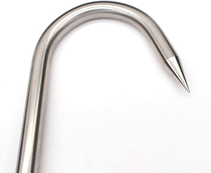 ARTOYS Meat Hooks(8 Inch 5mm), 304 Stainless Steel Heavy Duty Butcher Hook, Meat Hanger Hooks for Smoking,Grilling,Beef, Rib, Barbecue,BBQ (5-Pack MAX Load 150 Pound)