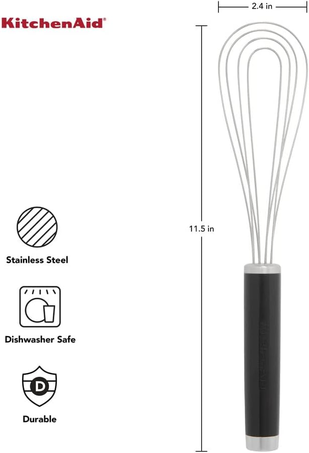 KitchenAid Utility and Flat Whisk Set, Set Of 2, Black