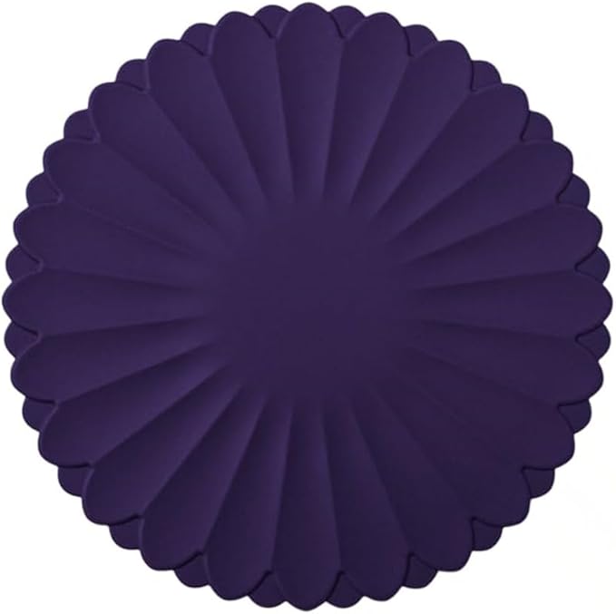 Heat-Resistant Silicone Trivet Mats, Non-Slip Hot Plate Holder for Kitchen Countertops & Dining Table, Reusable Pot Holder Pad with Secure Grip, Dishwasher Safe (Purple, Diameter: 18cm/7.09")