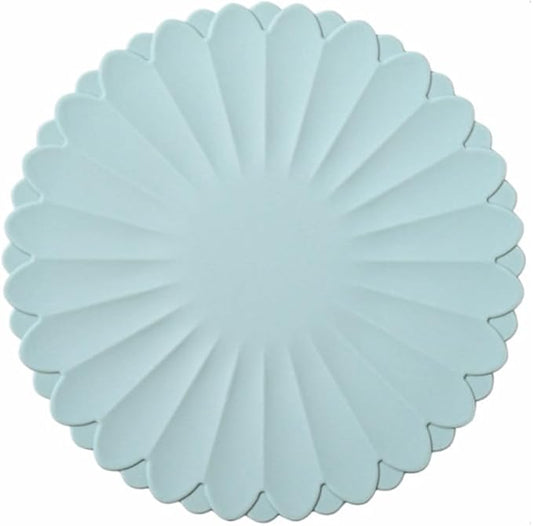 Heat-Resistant Silicone Trivet Mats, Non-Slip Hot Plate Holder for Kitchen Countertops & Dining Table, Reusable Pot Holder Pad with Secure Grip, Dishwasher Safe (Sea Sky Blue, Diameter: 30cm/11.81")