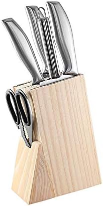 Wooden Knife Block Countertop Knife Holder Knife Organizer with Scissors-Slot for Kitchen
