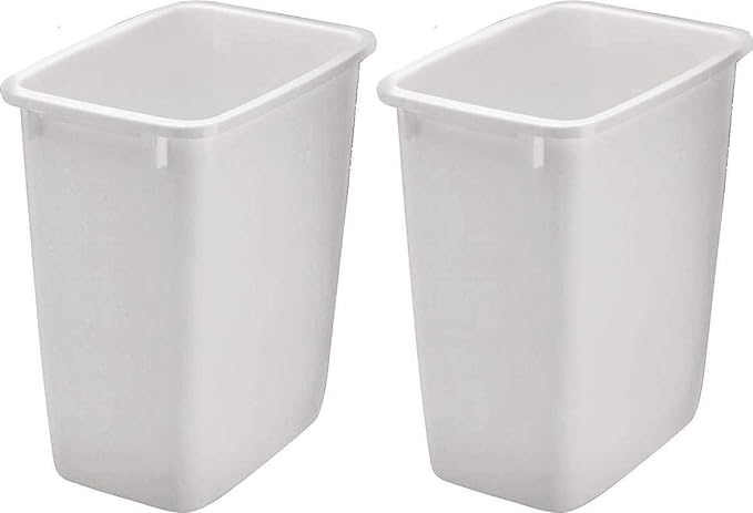 Rubbermaid 2806TP-WHT 36QT Open Wastebasket, White (Pack of 2)