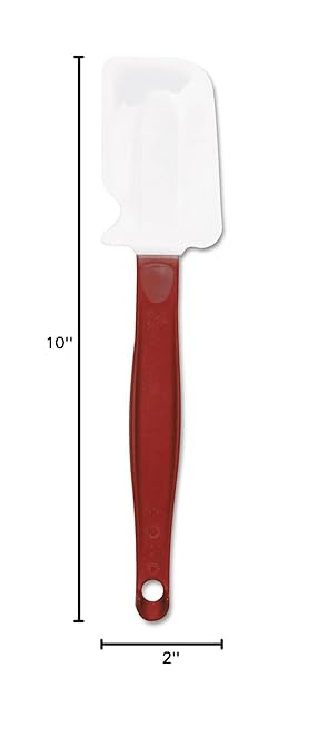 Rubbermaid Commercial Products High Heat Resistant Silicone Heavy Duty Spatula/Food Scraper 9.5-Inch 500°F Heat Resistant Red Handle for Baking/Cooking/Mixing Commercial Dishwasher Safe