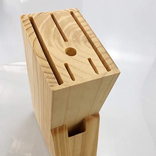 Wooden Knife Block Countertop Knife Holder Knife Organizer with Scissors-Slot for Kitchen