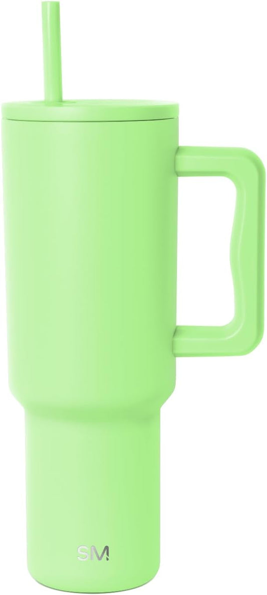 Simple Modern 40 oz Trek Tumbler with Handle and Straw Lid | Cup Holder Friendly Insulated Stainless Steel Travel Mug | Baja