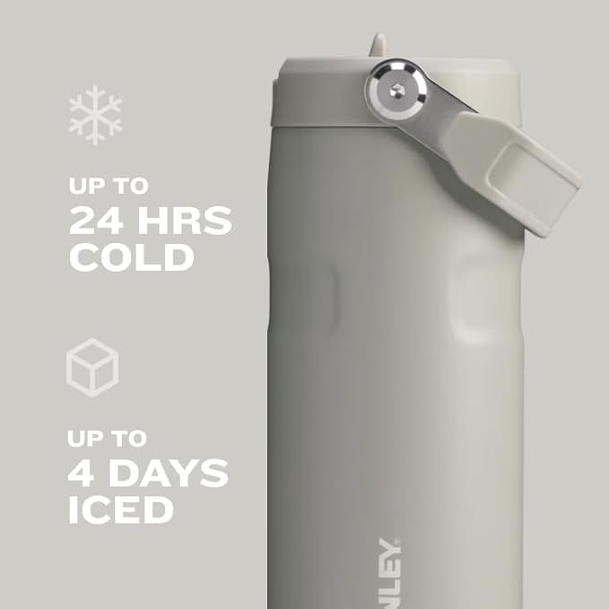 Stanley IceFlow Flip Straw 2.0 Water Bottle 24 oz | Built-In Straw with Larger Opening | Lightweight and Leak Resistant | Insulated Stainless Steel | BPA-Free | Meadow