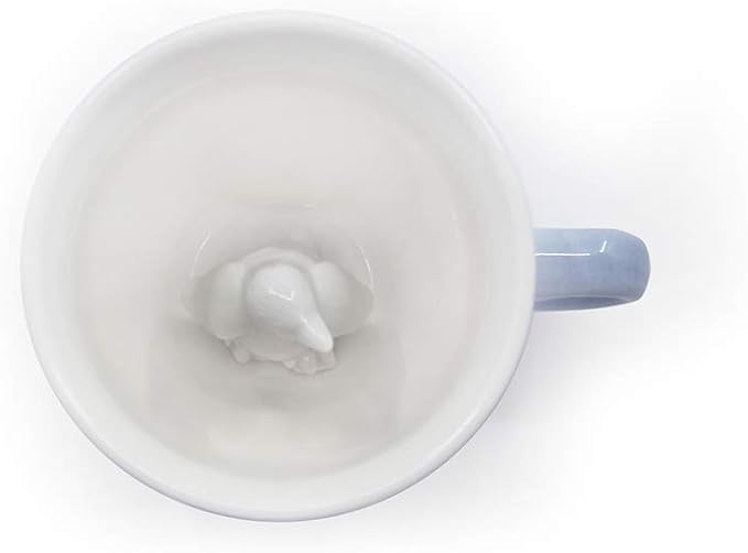 Creature Cups Penguin Ceramic Mug – 11 oz Ice Blue Coffee Cup with Hidden 3D Penguin Inside – Unique Gift for Coffee, Tea & Animal Lovers