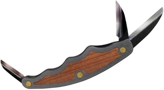 FLEXCUT Tri-Jack Pro (JKN95) Wood Carving Knife, 3 High-Carbon Steel Blades (Roughing, Detail, Mini), Aluminum Handle with Cherry Inlay, 4.25″ Closed, 6 oz, Made in USA