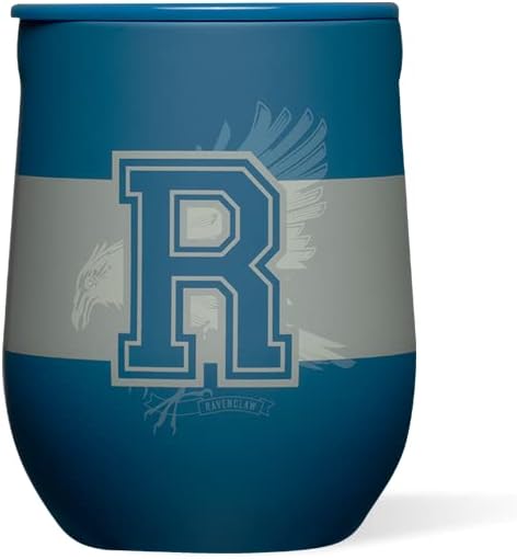 Corkcicle Stemless Insulated Wine Glass Tumbler - Keeps Beverages Cold 6 Hours & Hot 3 Hours - Stainless Steel - Easy-Grip - Summer Drinkware Gift - Keeps Drinks Ice Cold - 12 oz - Ravenclaw