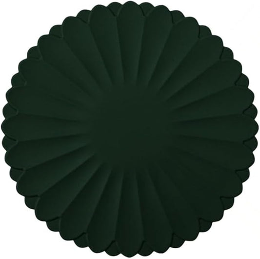 Heat-Resistant Silicone Trivet Mats, Non-Slip Hot Plate Holder for Kitchen Countertops & Dining Table, Reusable Pot Holder Pad with Secure Grip, Dishwasher Safe (Green, Diameter: 18cm/7.09")