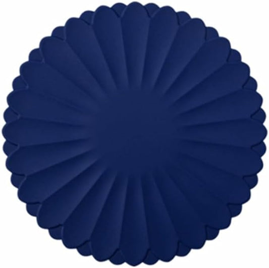 Heat-Resistant Silicone Trivet Mats, Non-Slip Hot Plate Holder for Kitchen Countertops & Dining Table, Reusable Pot Holder Pad with Secure Grip, Dishwasher Safe (Blue, Diameter: 18cm/7.09")