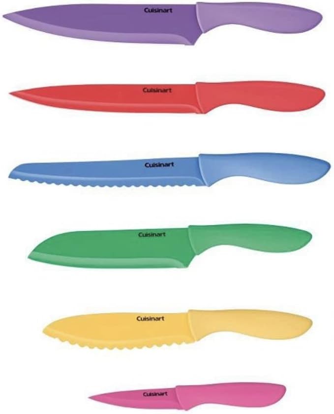 Cuisinart 12-Piece Kitchen Knife Set, Advantage Color Collection with Blade Guards, (Multi Brights)