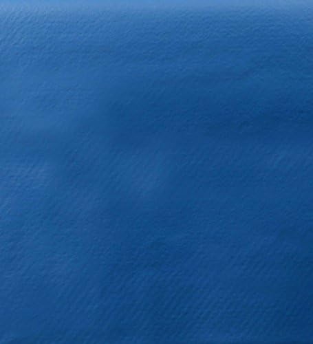 Yourtablecloth Heavy Duty Vinyl Round Fitted Tablecloth (Table Cover) with Flannel Backing Vibrant Colors Elasticized Tablecloth Great for Indoor and Outdoor Dining and Playing Cards 60” Royal Blue