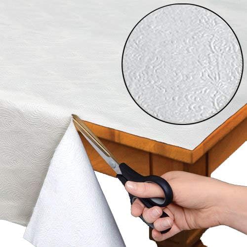 Home Bargains Plus Quilted Heavy Duty Table Pad Protector with Flannel Backing, Cut to Fit, Heat Resistant, Wipe Clean, Protects Table from Spills and Scratches, White, 52” x 52” Square