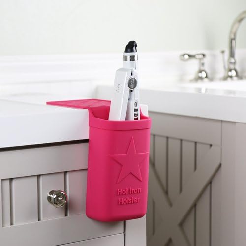 Hot Iron Holster | Adhesive-Free Silicone Storage Pocket for Organization and Travel | Heat Resistant to 500°F | Ideal for Curling Irons, Hair Straighteners, and other Hot Tools