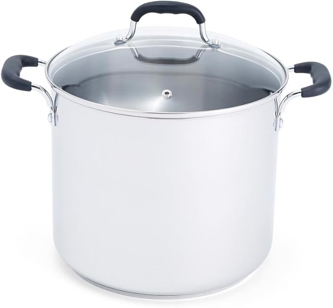 T-fal Specialty Stainless Steel Stockpot 12 Quart Oven Safe 350F Pots and Pans, Cookware Silver
