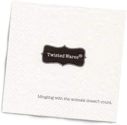 Twisted Wares - Funny Cocktail Napkins - Perfect for any Celebrations 5"X5" (20 Pack) (PLEASE MINGLE)