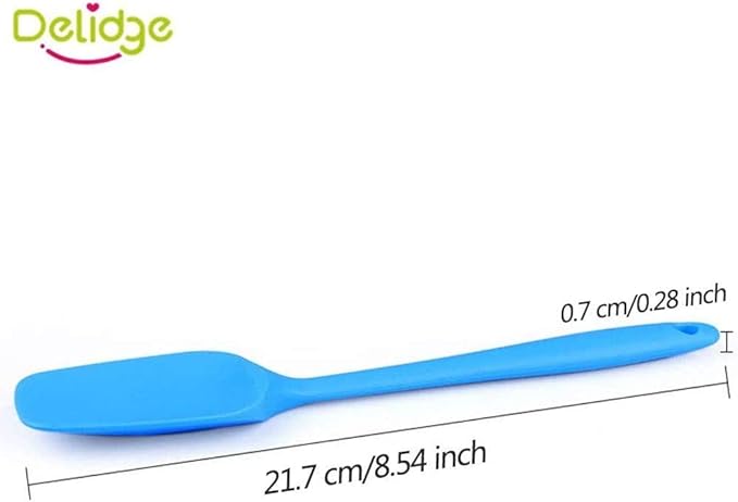 Food Grade Silicone Spatula Set Heat Resistant Small Rubber Spatulas,4 piece Silicone Spoonula Spatula Non-stick Baking Curved Spatulas Multicolor(21.7cm/8.56inch)
