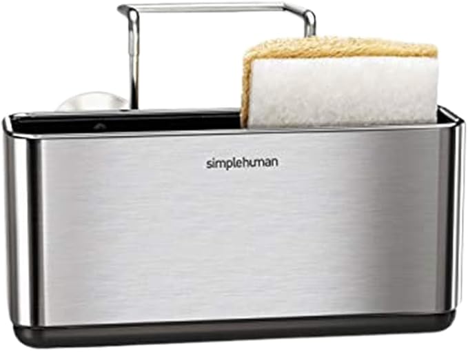 simplehuman Slim Sink Caddy Sponge Holder, Brushed Stainless Steel, Silver (Pack of 6)