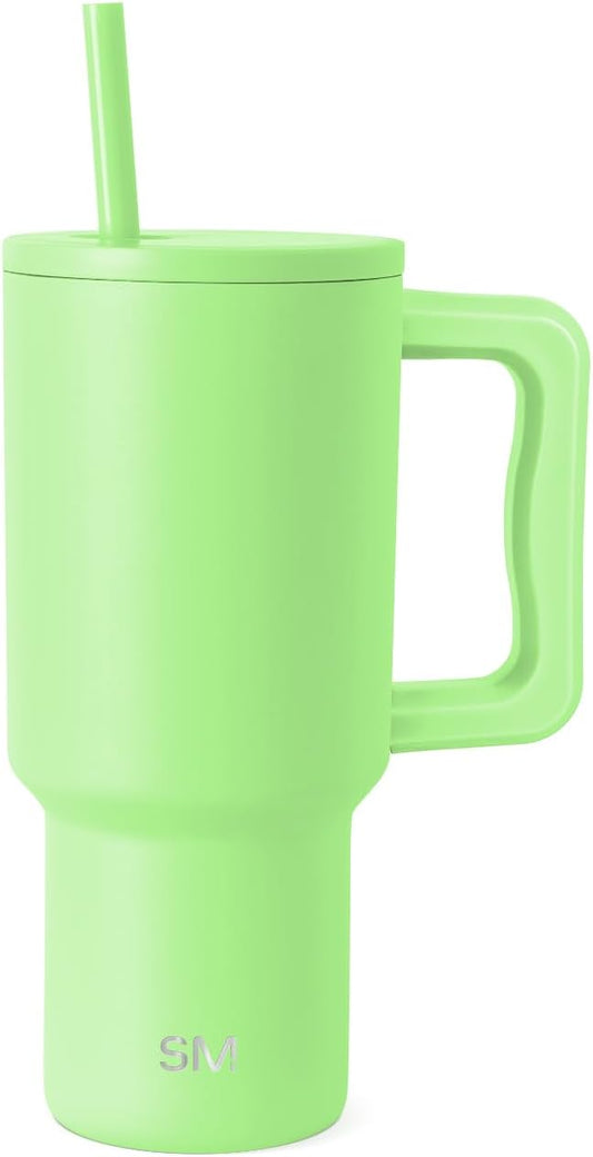 Simple Modern 30 oz Trek Tumbler with Handle and Straw Lid | Cup Holder Friendly Insulated Stainless Steel Travel Mug | Baja