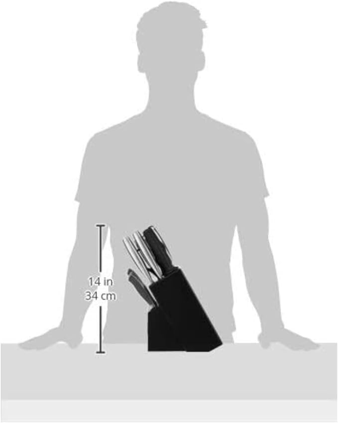 CUISINART Block Knife Set, 15pc Cutlery Knife Set with Steel Blades for Precise Cutting , Lightweight, Stainless Steel, Durable & Dishwasher Safe,C77SS-15P