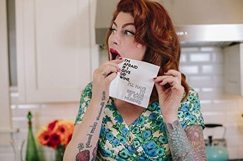 Twisted Wares - Funny Cocktail Napkins - I'M AFRAID IF I GIVE UP WINE, I'LL HAVE TO REPLACE IT WITH MURDER - Boutique Cocktail Napkins - Perfect for any Celebrations 5"X5" (20 Pack)