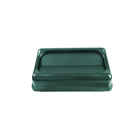 Rubbermaid Commercial Products Slim Jim Trash Can Swing Lid, Green, Plastic, Compatible with 23-Gallon Slim Jim Containers/Garbage Can