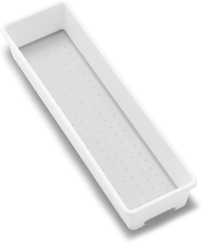 madesmart Antimicrobial Classic 12 x 3 Bin, Drawer Organizer, Multi-Purpose Home Organization, EPA Certified, White