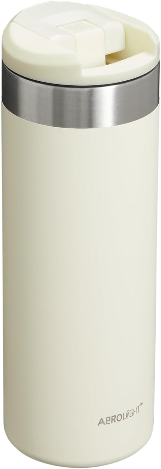 Stanley AeroLight Transit Bottle 16 oz | Locking Drink Through Lid | Leak Resistant Water Bottle or Coffee Travel Mug | Lightweight Insulated Stainless Steel | BPA-Free | Cream