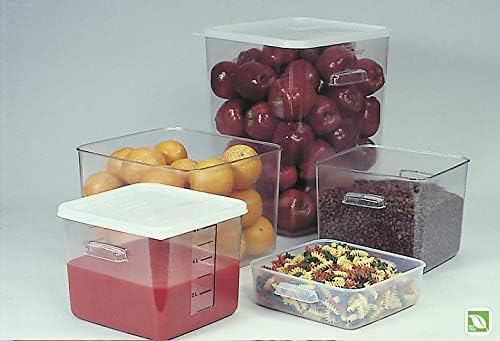 Rubbermaid Commercial Products Large Lid For 12/18/22 Qt. Plastic Space Saving Square Food Storage Container, White, Lid for Kitchen/Restaurant/Cafeteria for Wet/Dry Food Storage