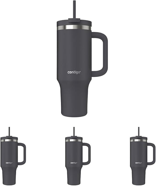Contigo Streeterville 40oz Tumbler, Stainless Steel Vacuum Insulated, Leak-Proof, Cold for 29 Hours, Darkstone (Pack of 4)