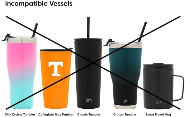 Simple Modern Voyager Tumbler Coffee Lid Replacement | Reusable Lid ONLY Fits Simple Modern Voyager Collection | 360° Lid | Midnight Black