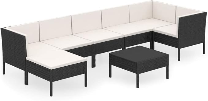 8-Piece Garden Lounge Set, Outdoor Sectional Rattan Sofa Set by Unknown