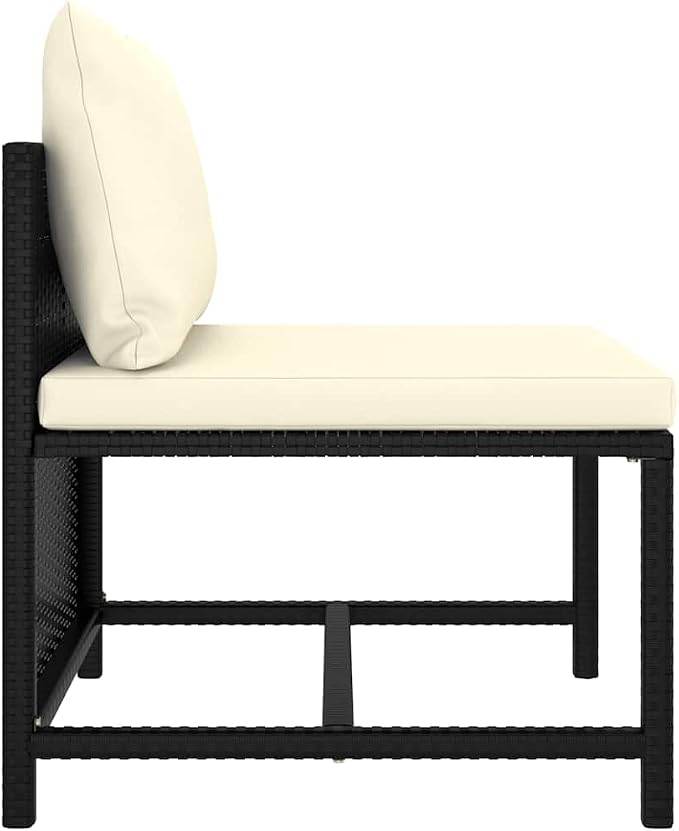 6 Piece Patio Lounge Set with Cushions, Poly Rattan Outdoor Sectional Furniture - Image 7