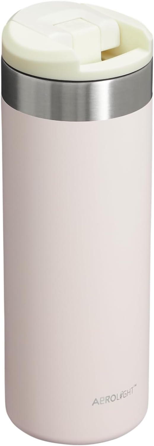 Stanley AeroLight Transit Bottle 16 oz | Locking Drink Through Lid | Leak Resistant Water Bottle or Coffee Travel Mug | Lightweight Insulated Stainless Steel | BPA-Free | Rose Quartz