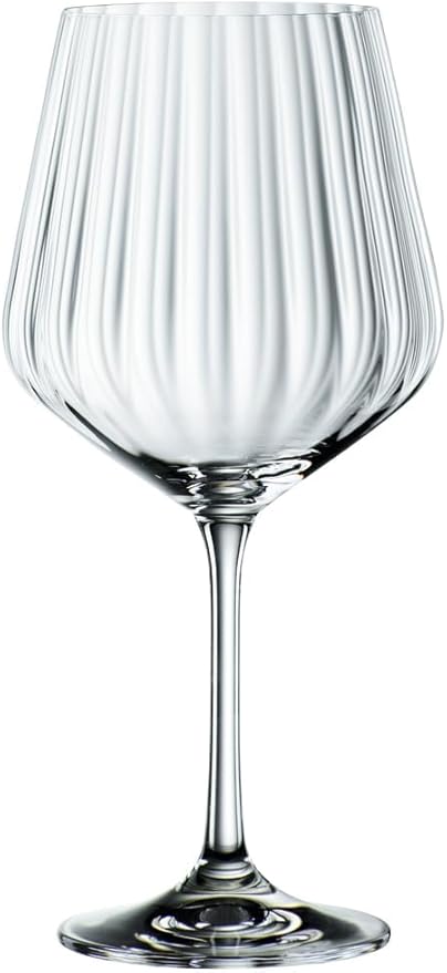 Nachtmann Celebration Gin & Tonic Glasses – Set of 4 Lead-Free 22.5 oz Large Crystal Goblets with Vertical Contour Detailing, Refined Stemware for Cocktails, Entertaining, Parties, Home Bars