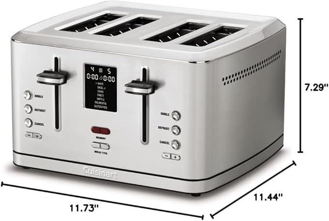 Cuisinart CPT-740 4-Slice Digital MemorySet Toaster, Stainless Steel, Silver