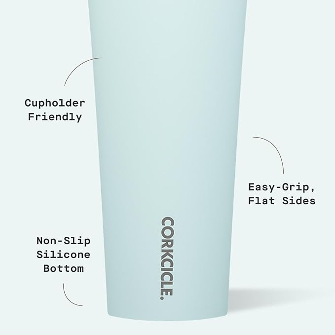 Corkcicle Classic Tumbler - Keeps Drinks Hot for 3 Hours - Triple-Insulated Stainless Steel - Cupholder Friendly - Holiday Mug Gift - Great for Gifting Warmth - 24 oz - Gloss Powder Blue