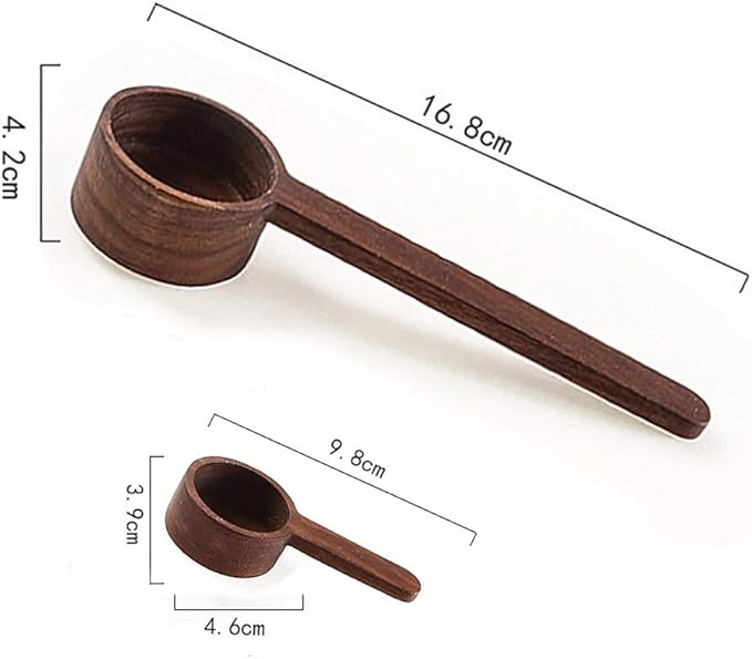 Coffee Spoons, Wooden Tablespoon Scoop, Wooden Coffee Ground Spoon, Measuring for Ground Beans or tea, Soup Cooking Mixing Stirrer Kitchen Tools Utensils, 1 Wooden Tea Scoop (Walnut Wooden 3.86 in）