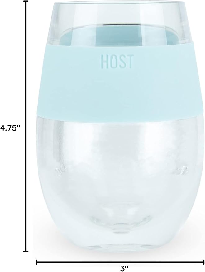 HOST Wine Freeze Cooling Cup, Plastic Double Wall Insulated Freezable Drink Chilling Tumbler with Freezing Gel Wine Glasses for Red and White Wine, Set of 1, 8.5 oz, Ice