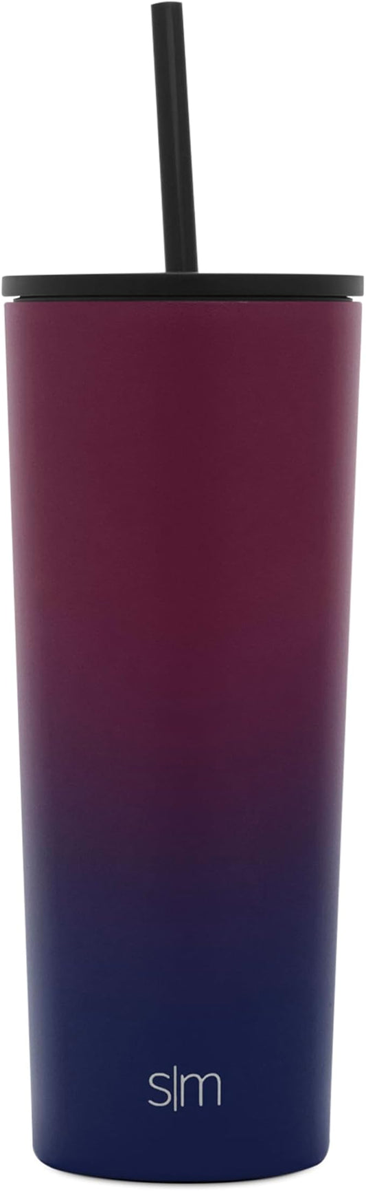 Simple Modern Insulated Tumbler with Lid and Straw | Iced Coffee Cup Reusable Stainless Steel Water Bottle Travel Mug | Gifts for Women Men Her Him | Classic Collection | 24oz | Mystic Moon