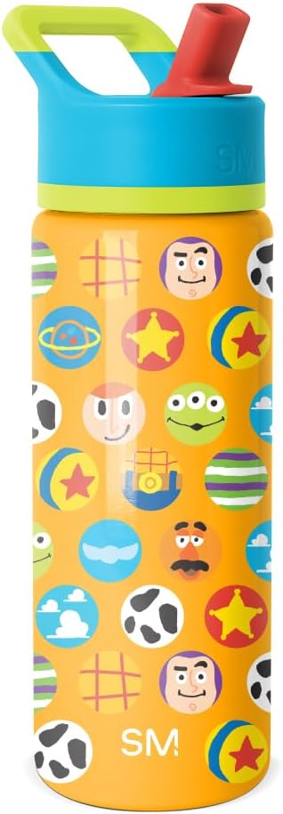 Simple Modern Kids Summit Water Bottle with Straw Lid | Disney Pixar Toy Story 18oz Stainless Steel Cup Insulated Tumbler for Boys, Girls, School | Circle Time