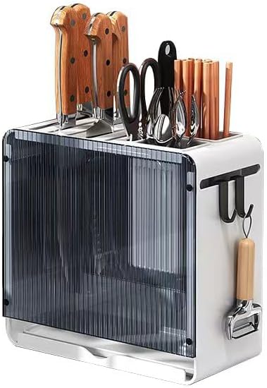 Knife Holder Organizer Stainless Steel Rack This multifunctional kitchen storage rack with Utensil (black and white) version:No cutting board rack