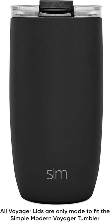 Simple Modern Voyager Tumbler Replacement Lid | Reusable Insulated Flip Lid | Clear